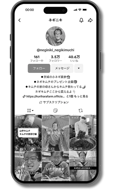 ねぎニキのTikTokプロフィール画面